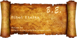 Bibel Etelka névjegykártya